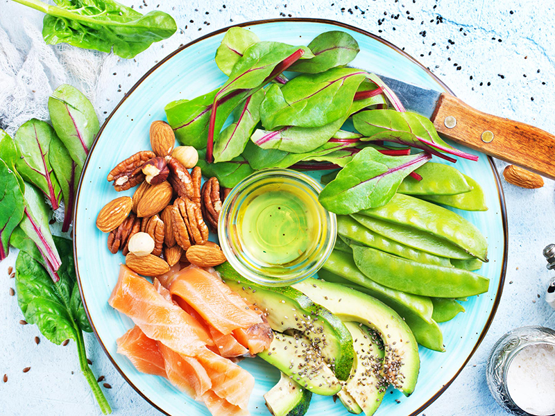 Plate of healthy food